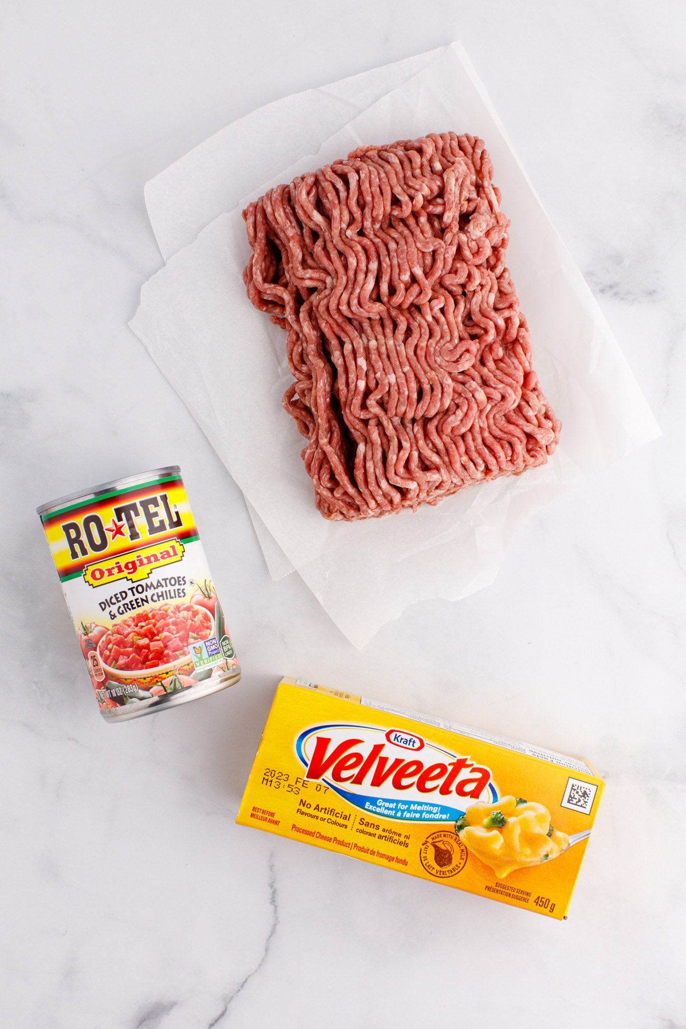 ingredients for Rotel Dip