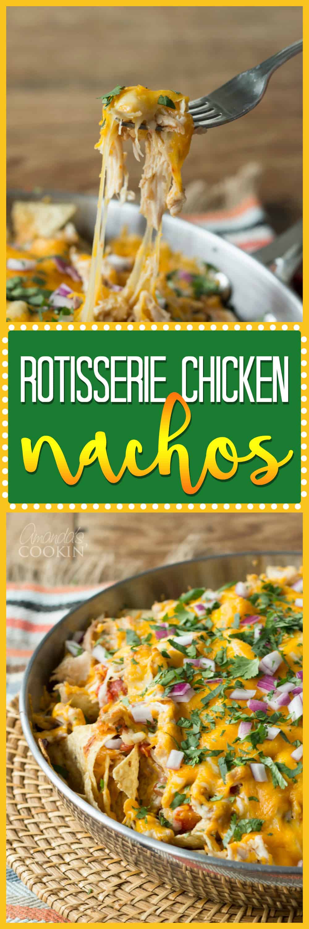 A photo of rotisserie chicken nachos.