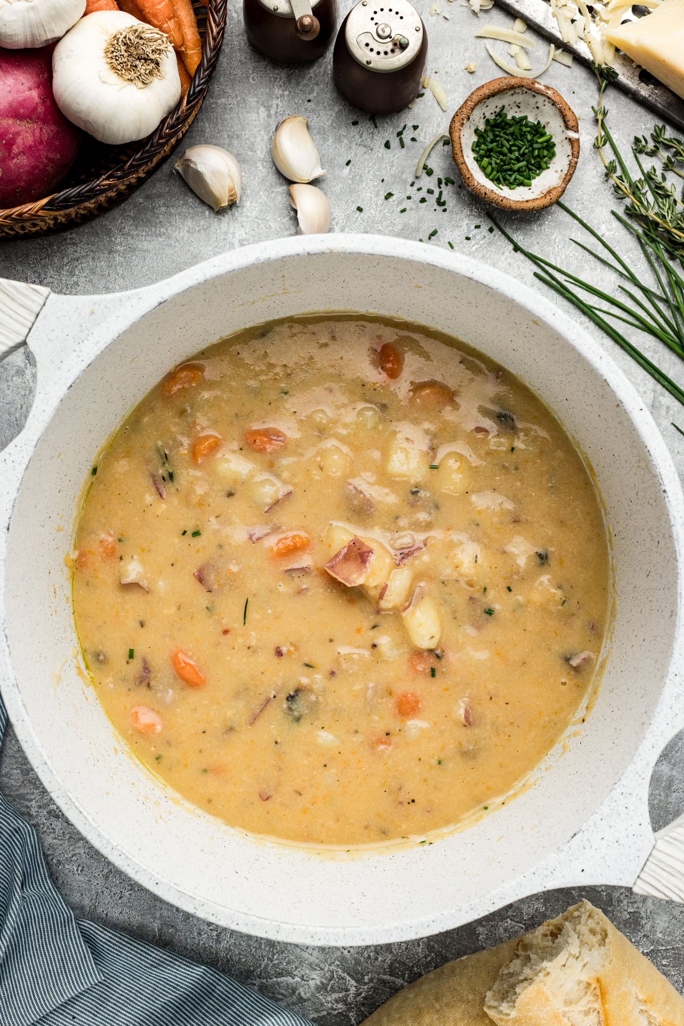 Pot of Garlic Potato Soup