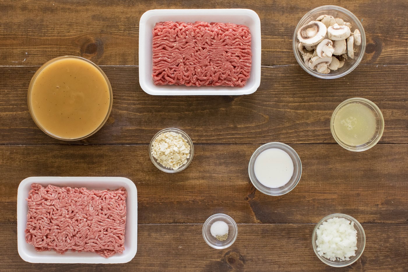 Ingredients for Salisbury Steaks