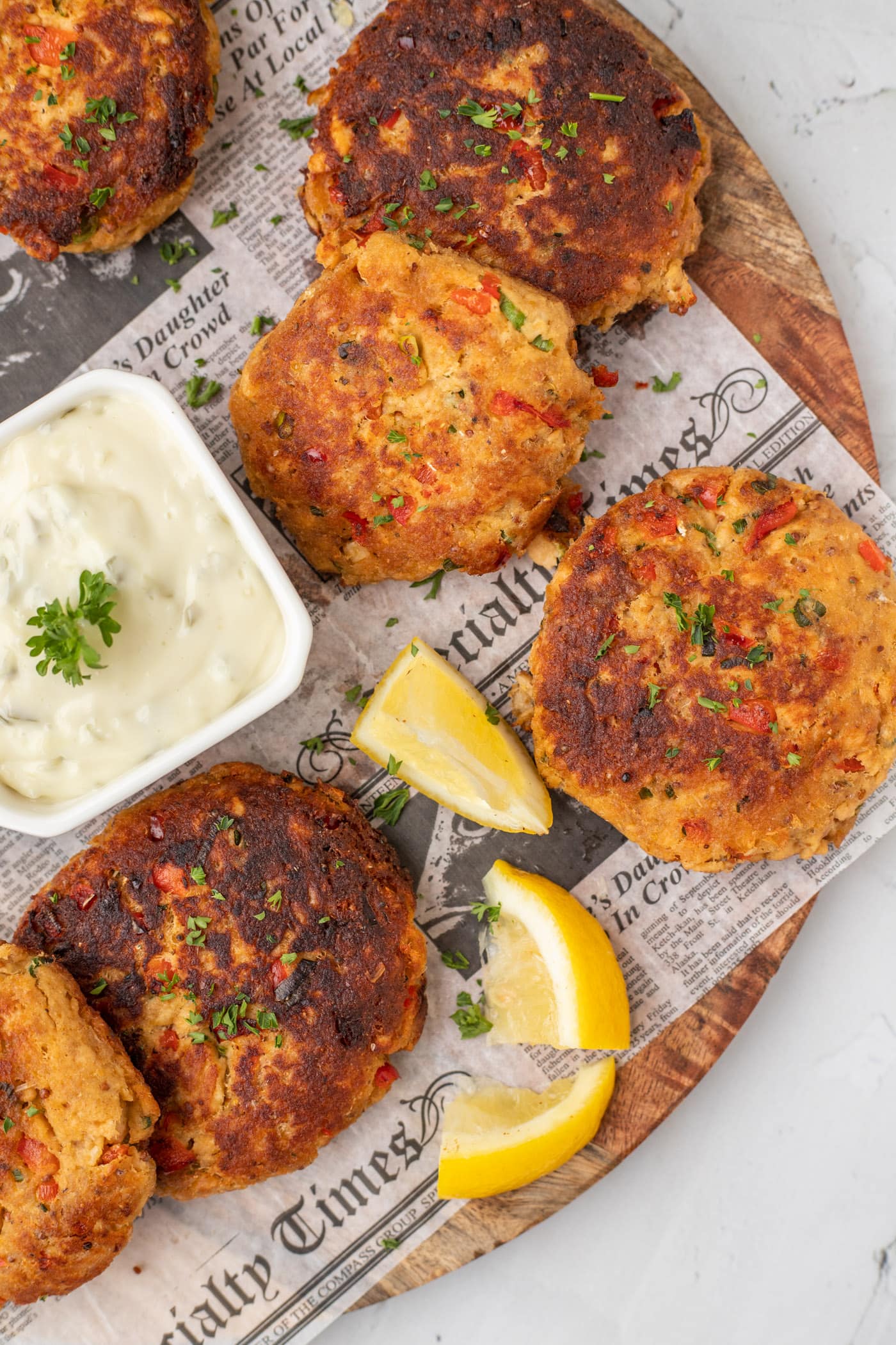 Salmon Croquettes on parchment paper
