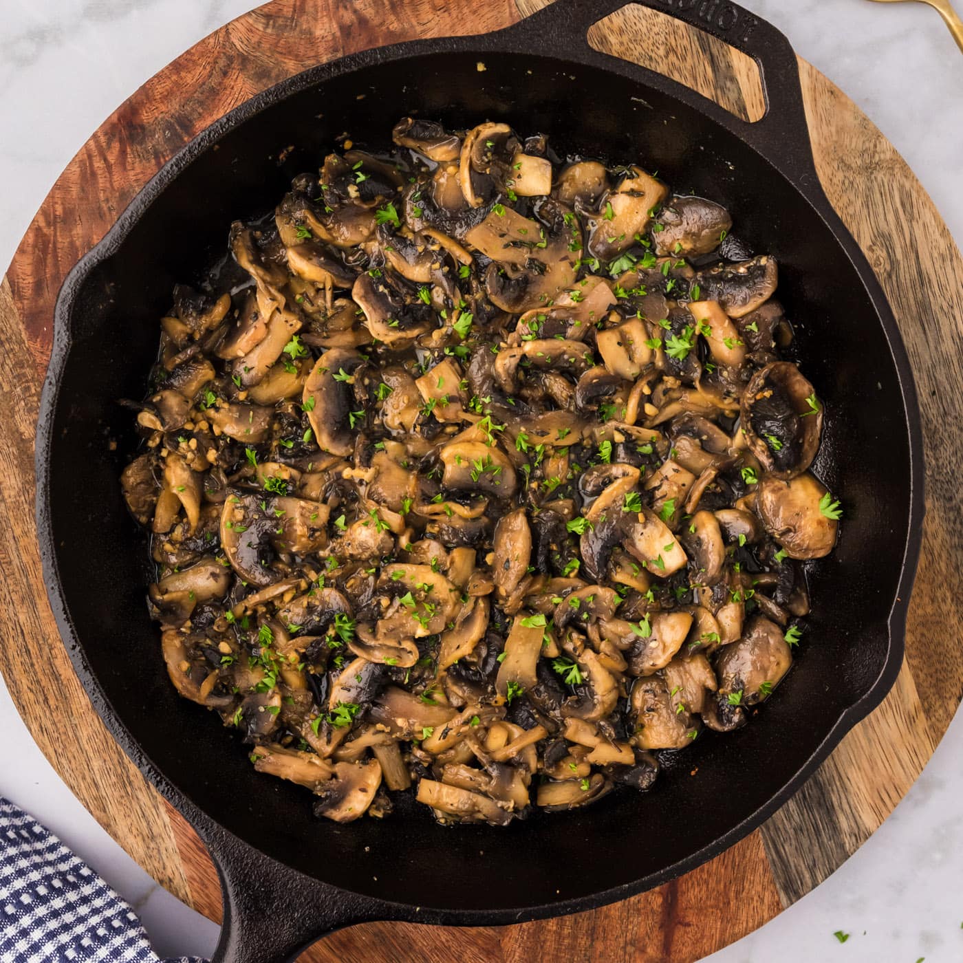 Skillet of Sautéed Mushrooms