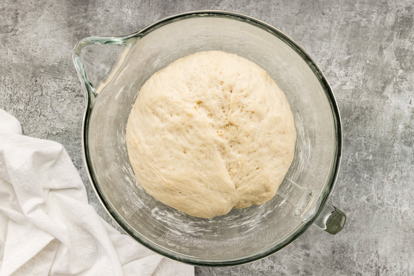 dough risen in a bowl