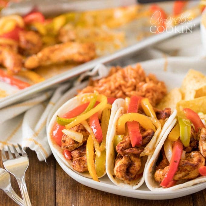 plate of chicken fajitas