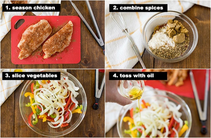chicken fajitas - step photos for making this recipe