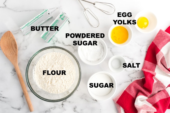ingredients for shortbreads