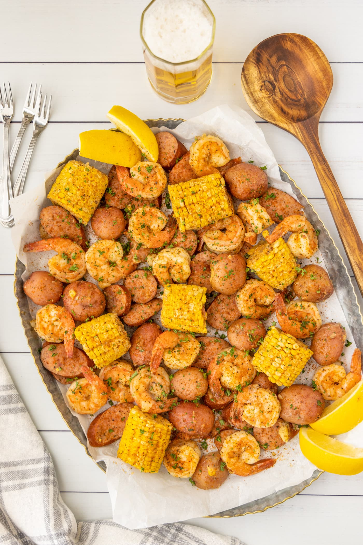 Shrimp Boil on a platter