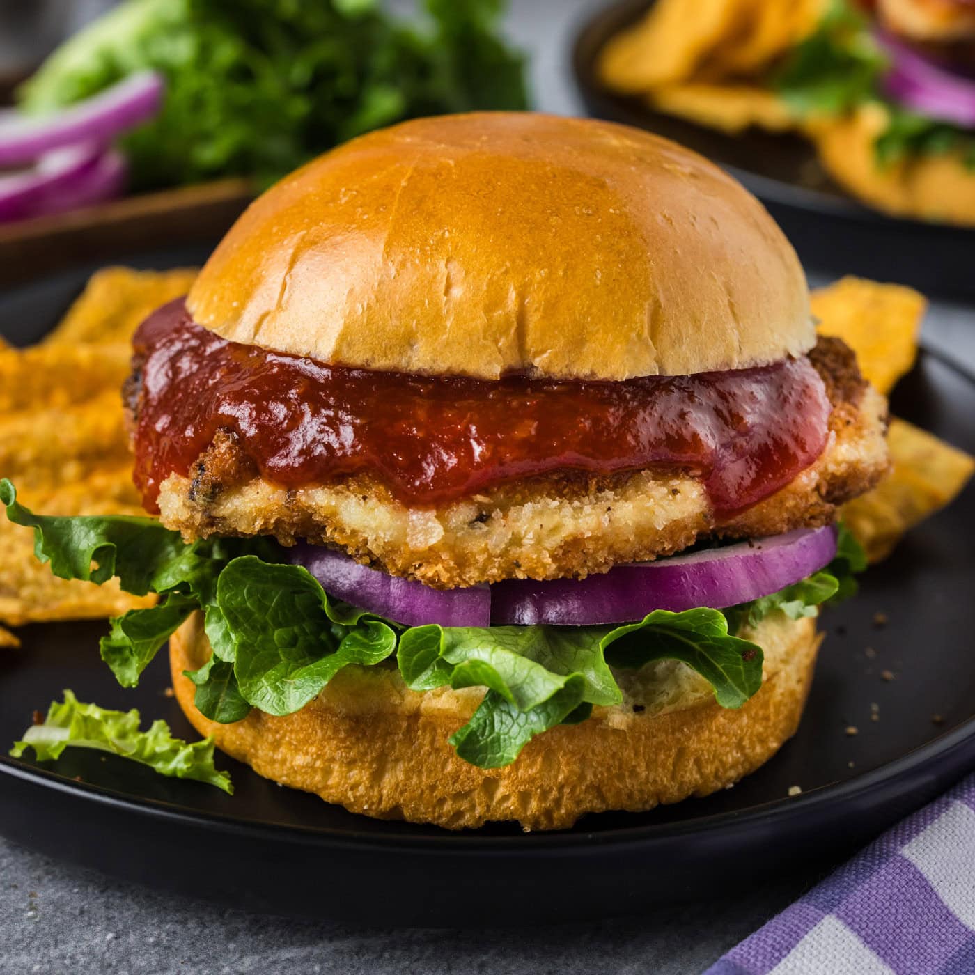 Shrimp Burger on a plate