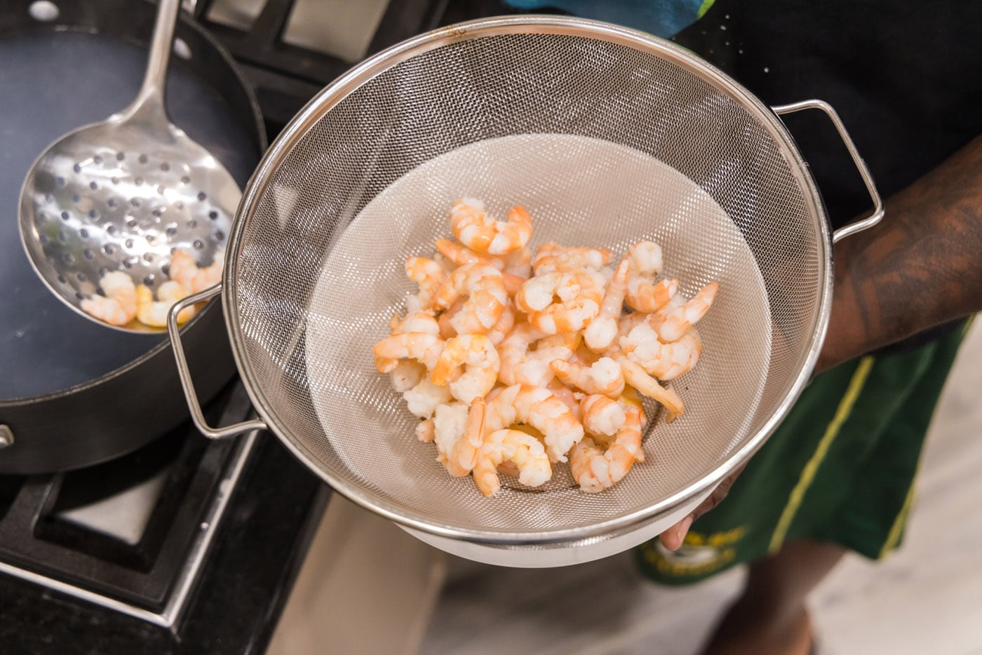 poached shrimp