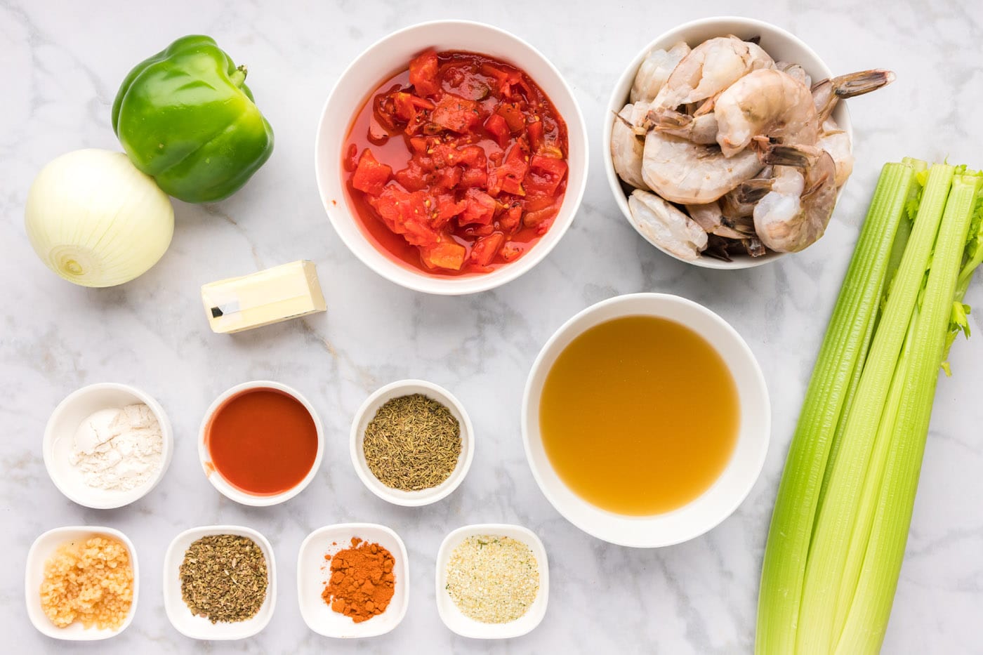 Ingredients for Shrimp Creole