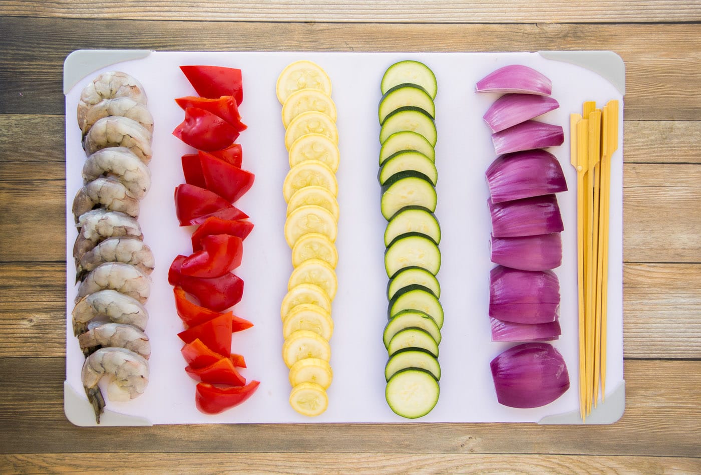 sliced veggies on a cutting board