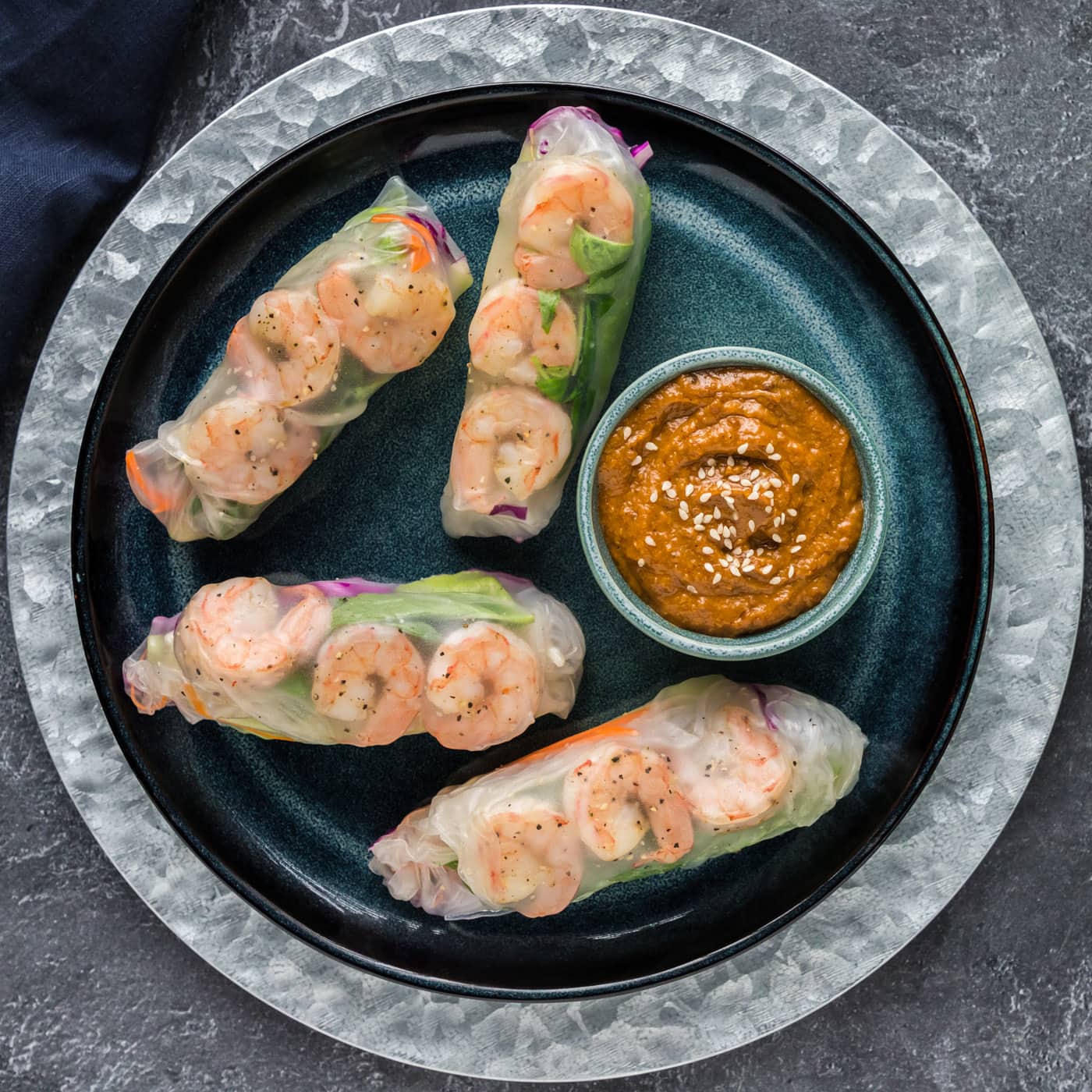 Plate of Shrimp Spring Rolls