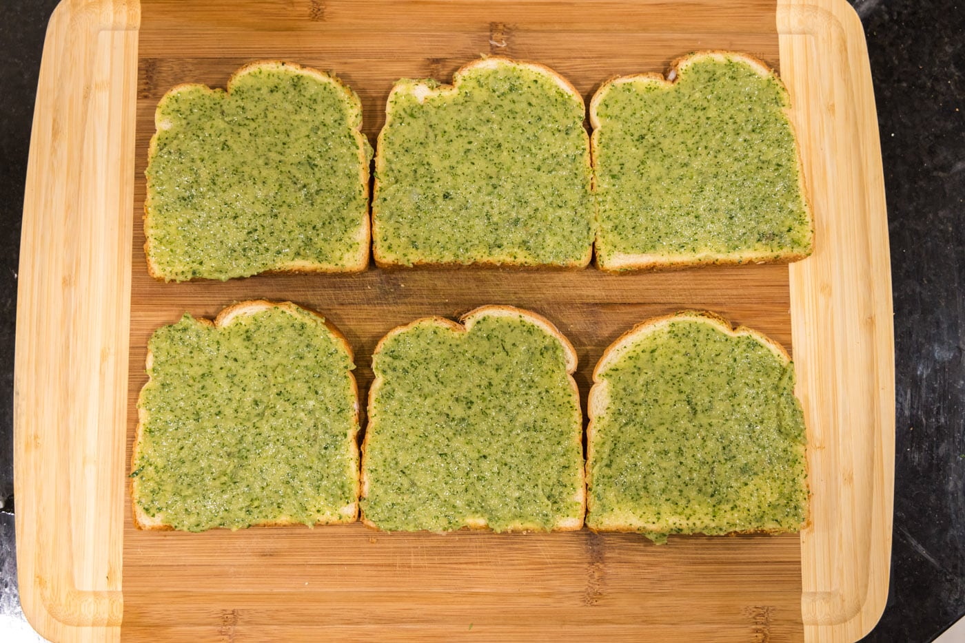 shrimp toast paste on top of bread