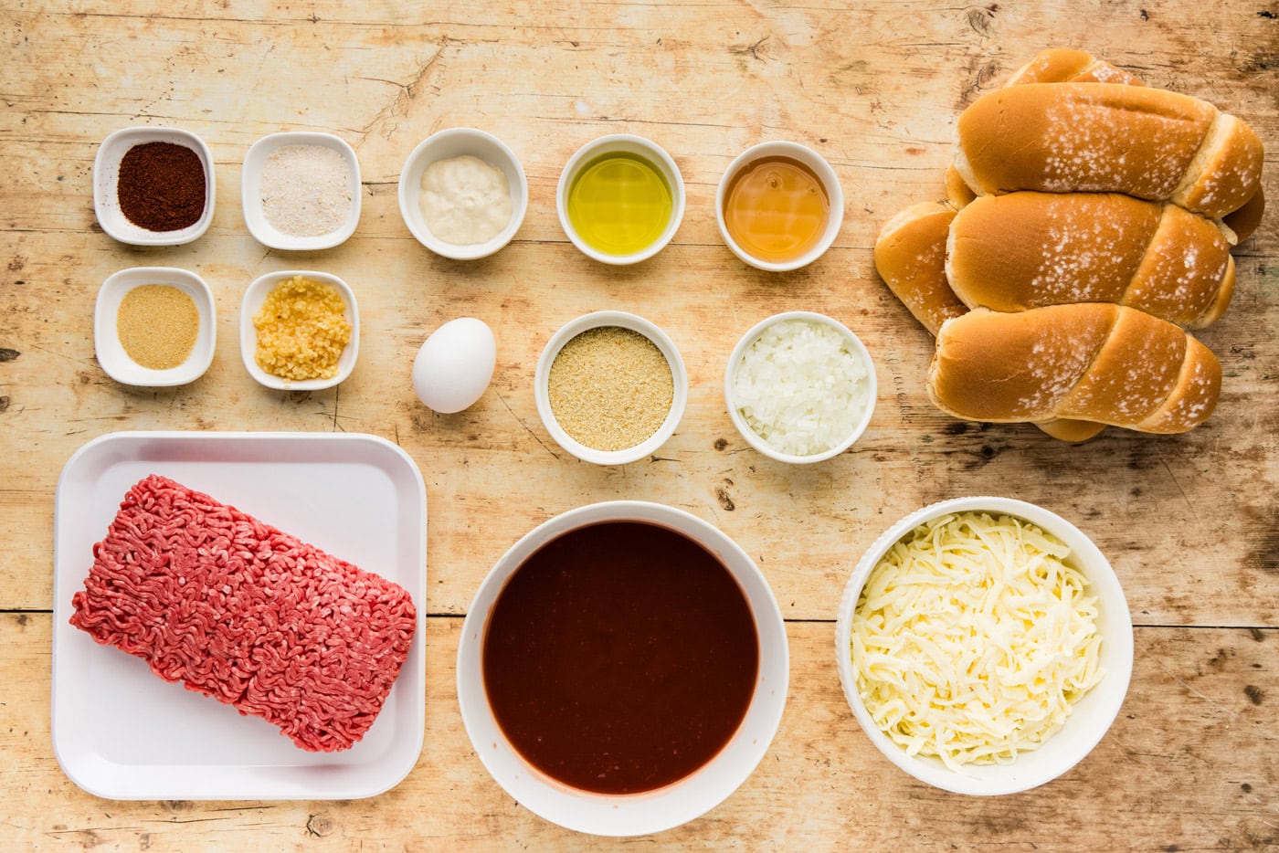 ingredients for Slow Cooker BBQ Meatball Subs
