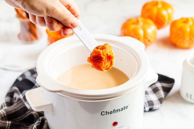 add pumpkin to crockpot