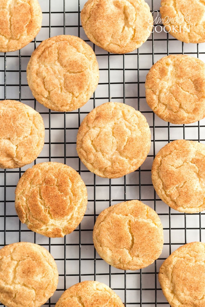 snickerdoodles on a wire rack