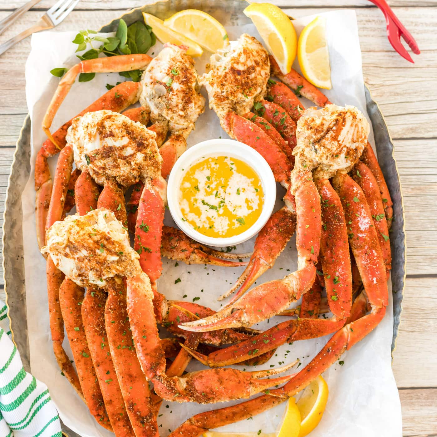 Snow Crab Legs on platter