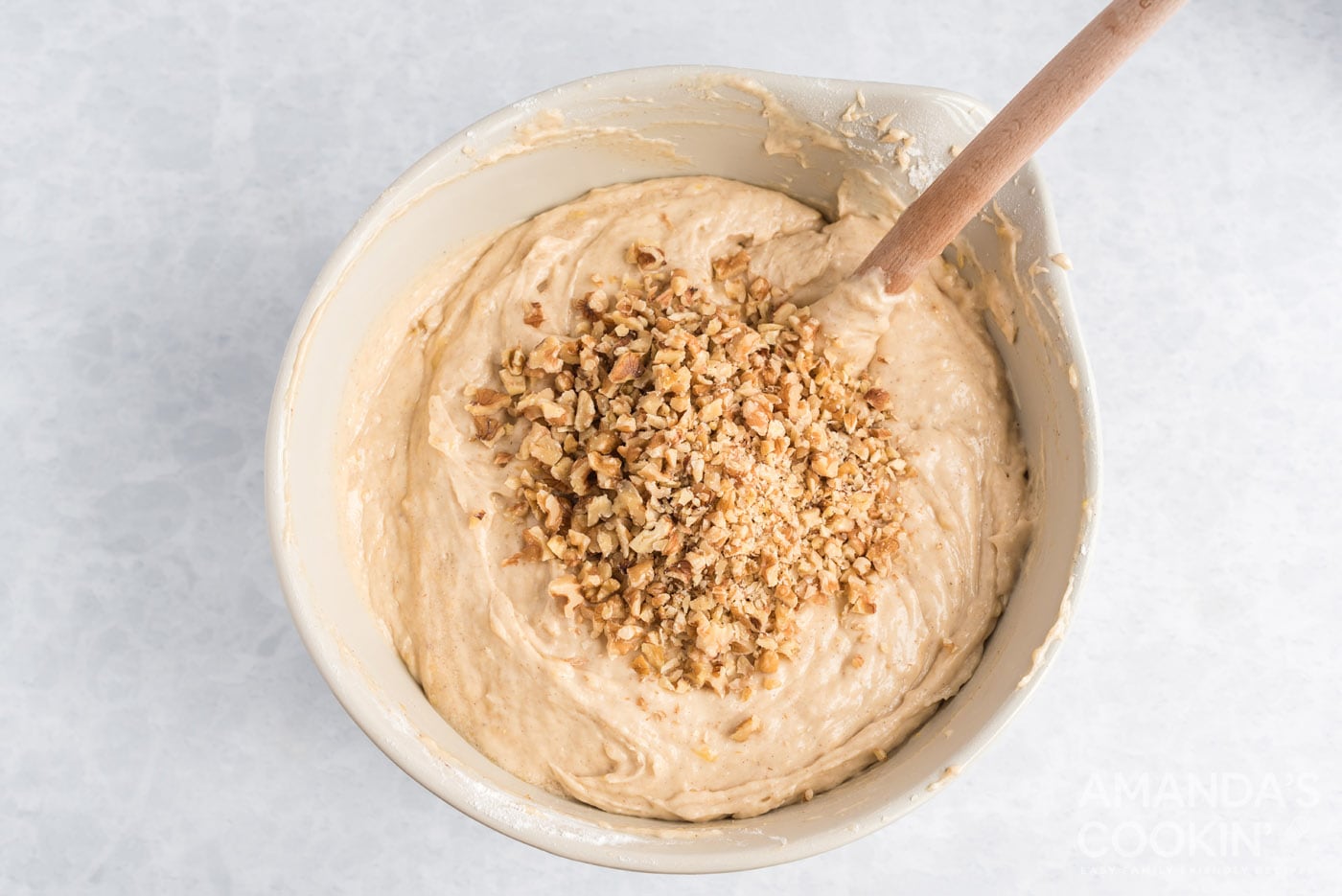 nuts added to banana bread batter