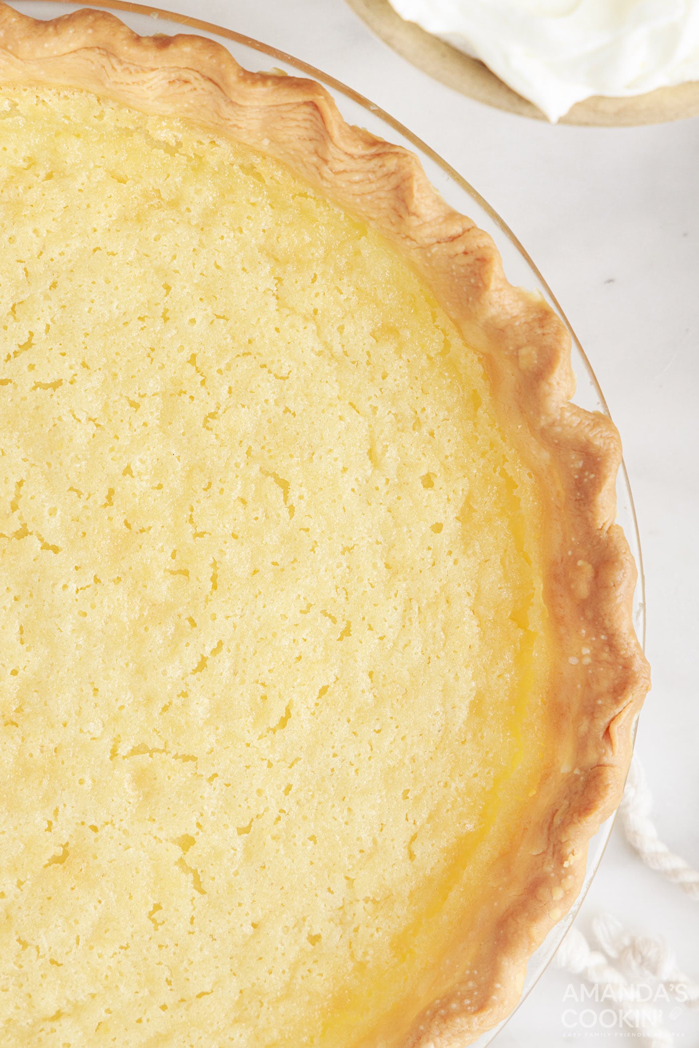 overhead view of Southern Buttermilk Pie