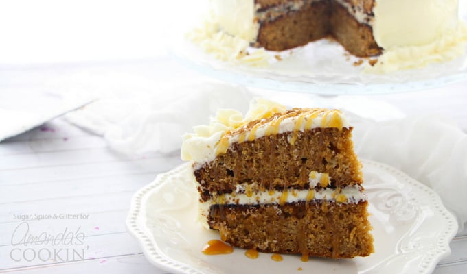 slice of spice cake on plate