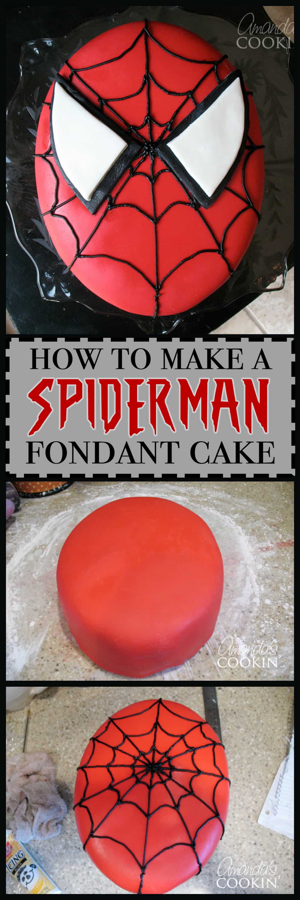 Make an awesome homemade marshmallow fondant Spiderman cake!