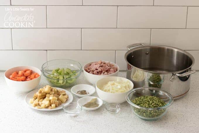 Ingredients for split pea soup