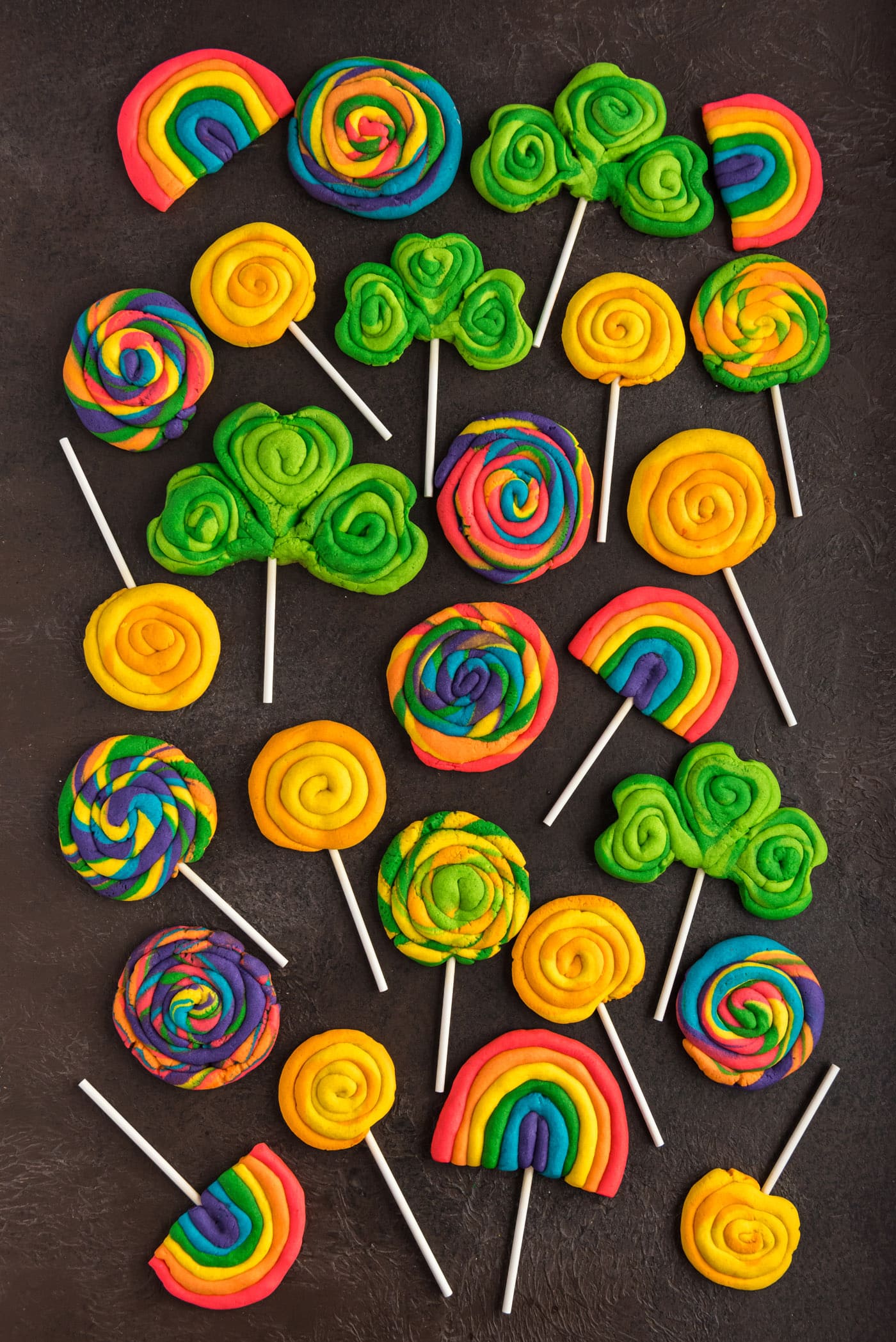 Assorted St. Patrick’s Day Cookies laying on a table