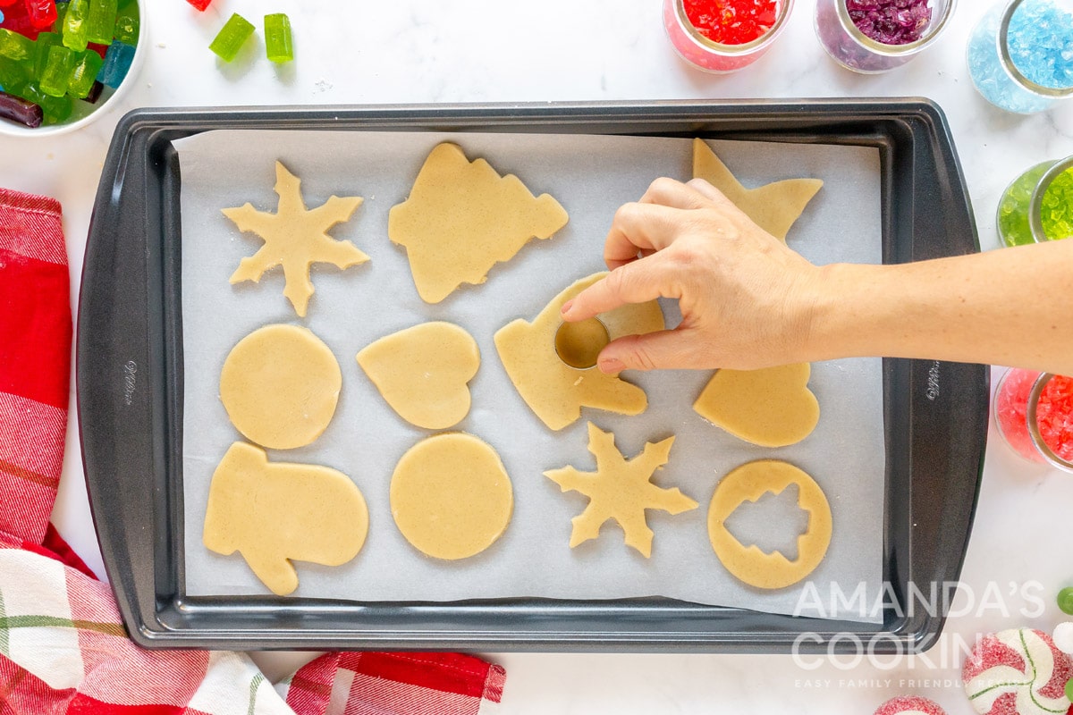 cutting centers out of cookies