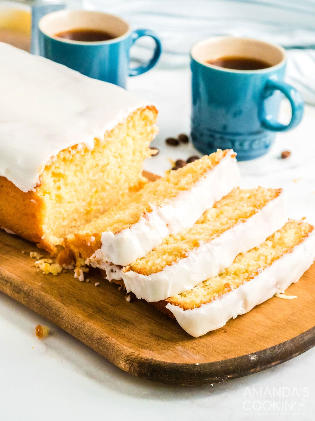 sliced lemon loaf cake