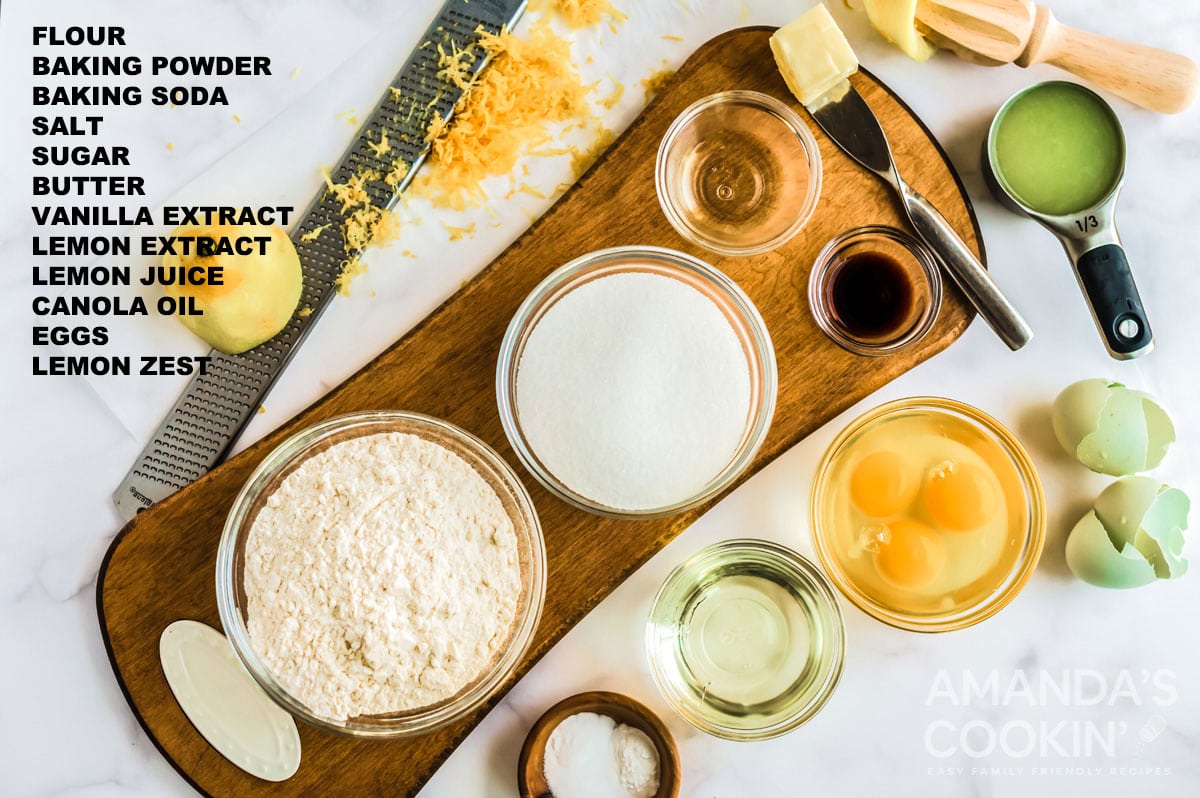 labeled ingredients for starbucks lemon loaf