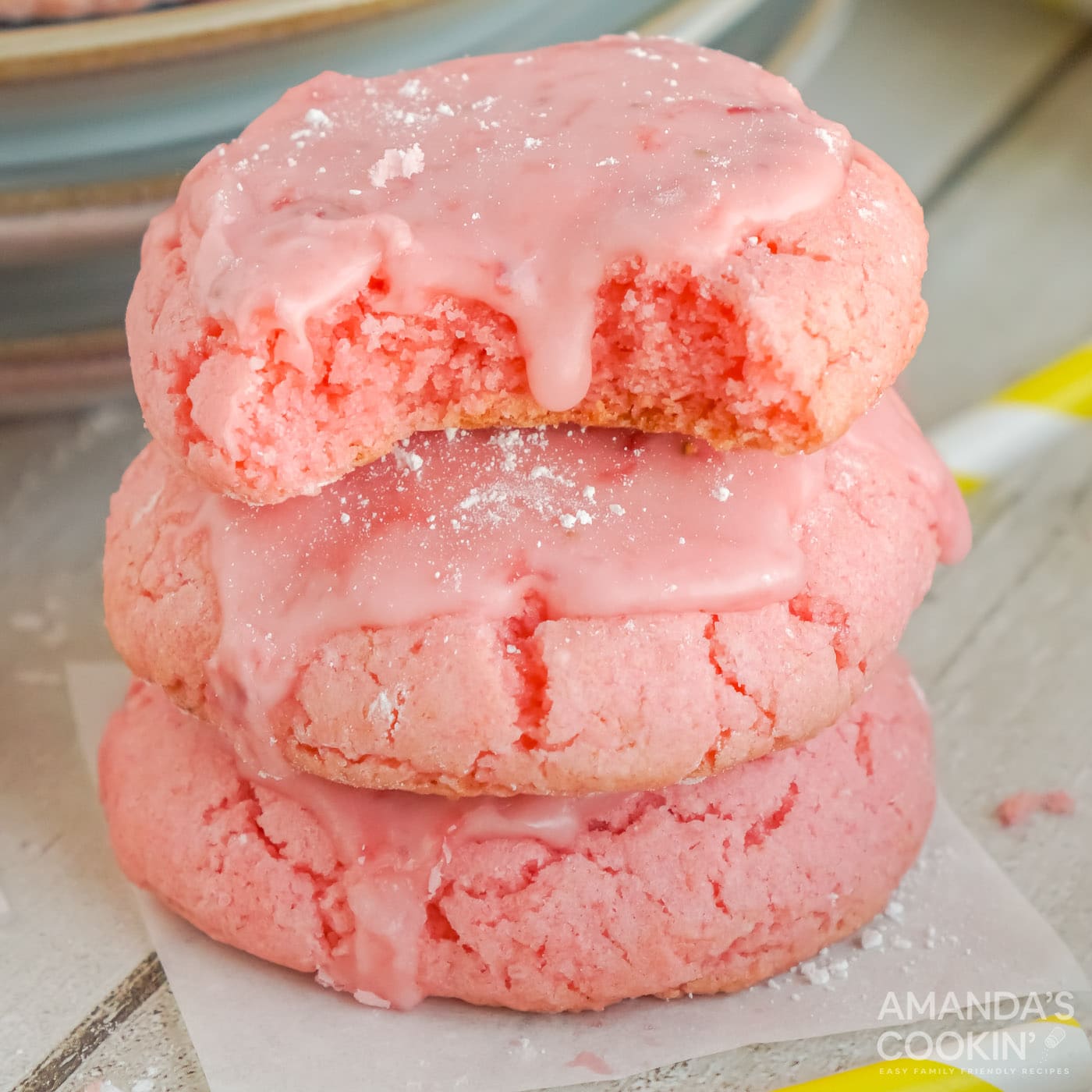 Strawberry Cake Mix Cookies
