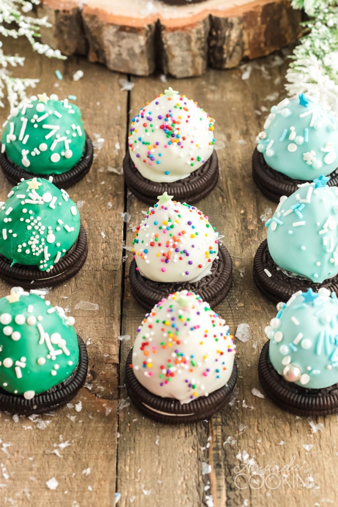 3 colors of strawberry christmas tree treats