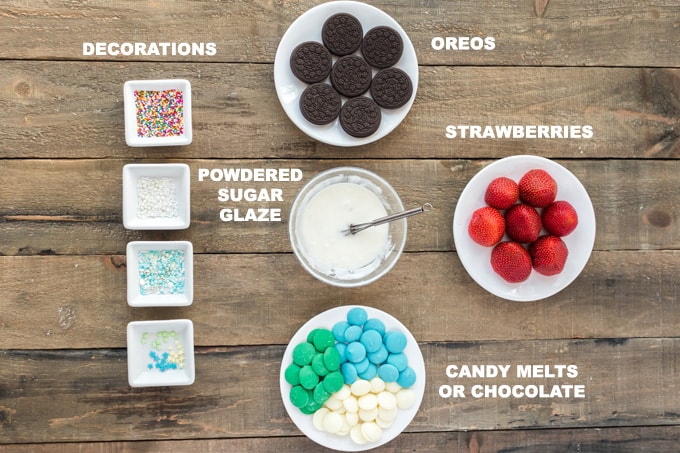 ingredients for chocolate dipped strawberry trees