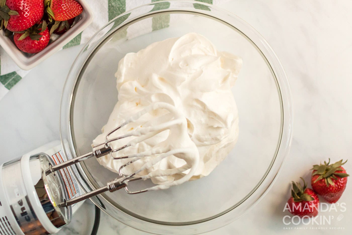 whipped cream in bowl