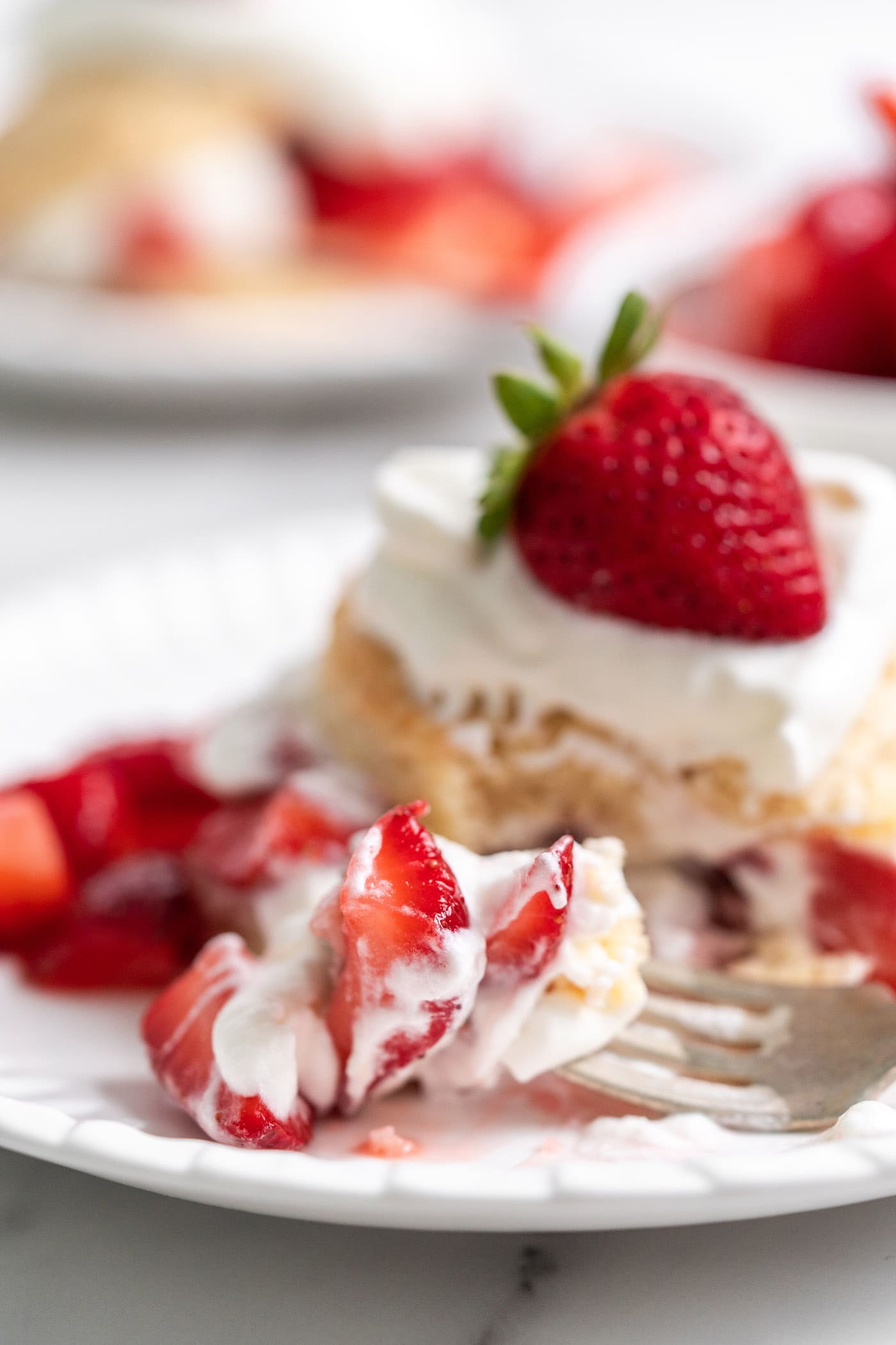Strawberry Shortcake with a fork