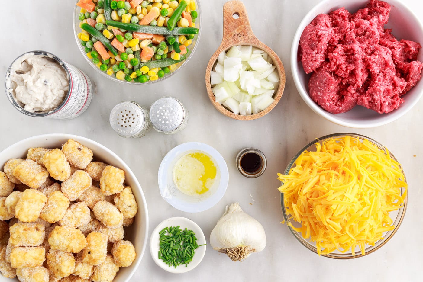 ingredients to make Tatertot Casserole