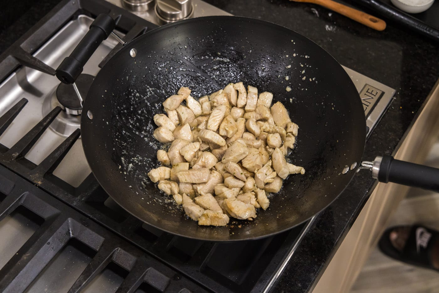 cooked chicken in a skillet
