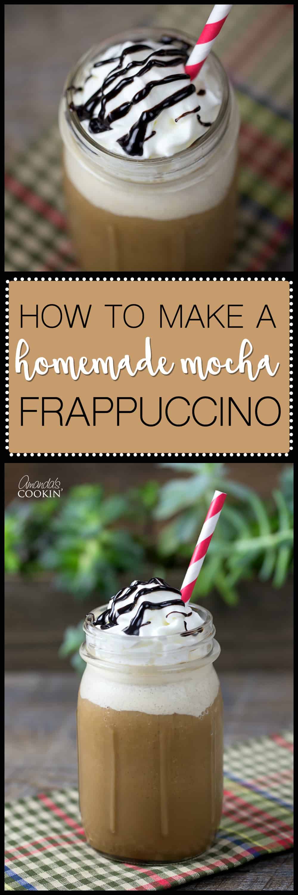 A photo of a homemade mocha Frappuccino.
