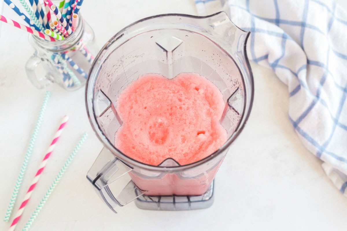 blended slushie in a blender
