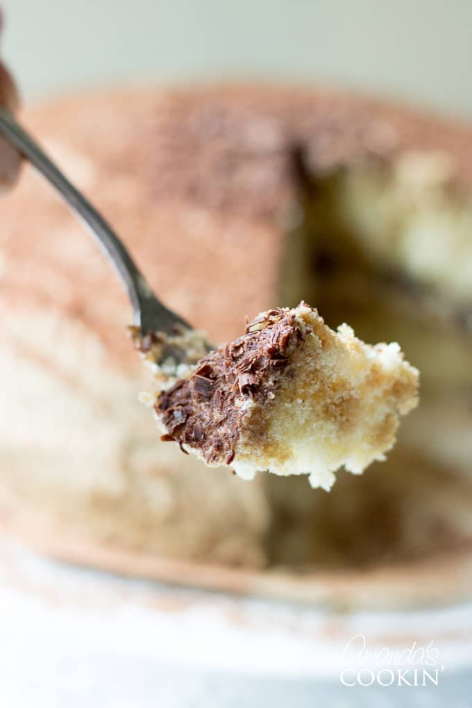 forkful of tiramisu cake