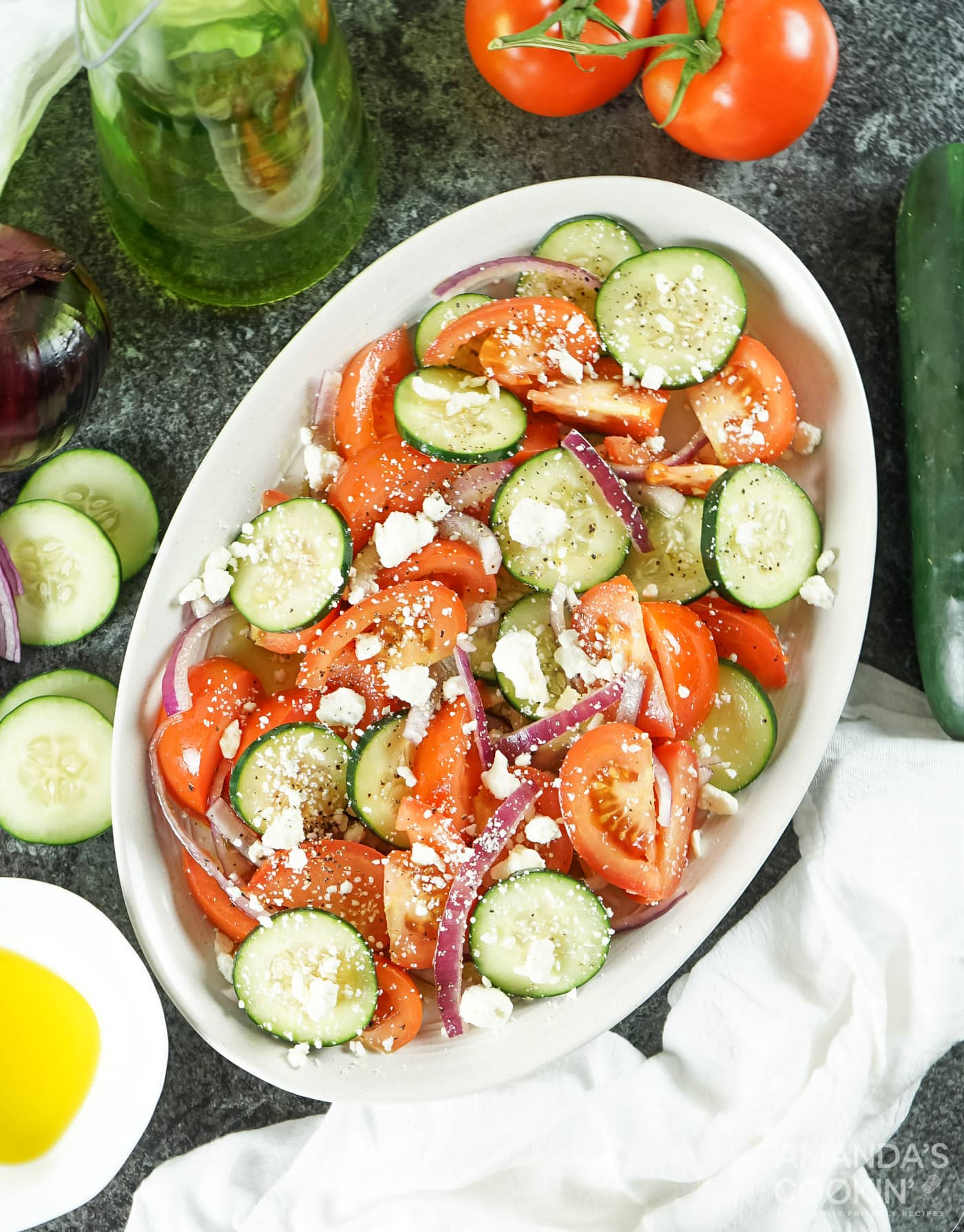 Tomato Cucumber Salad with Feta