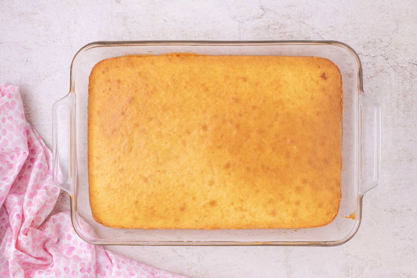 bake yellow cake in a dish