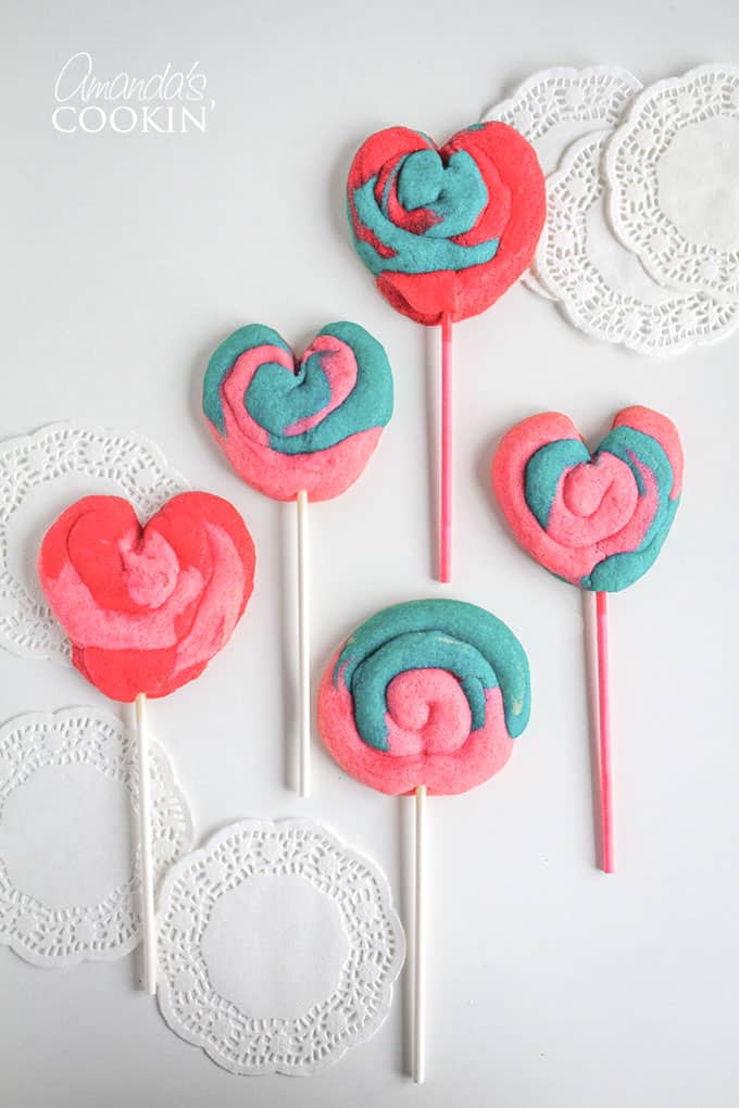 Colorful Valentine Play Dough Cookie Pops