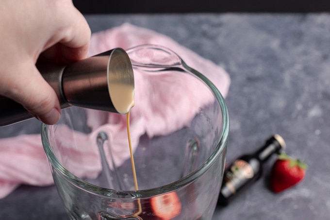 adding alcohol to blender