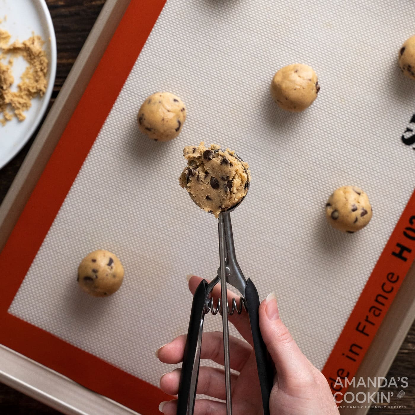 cookie scoop of cookie dough