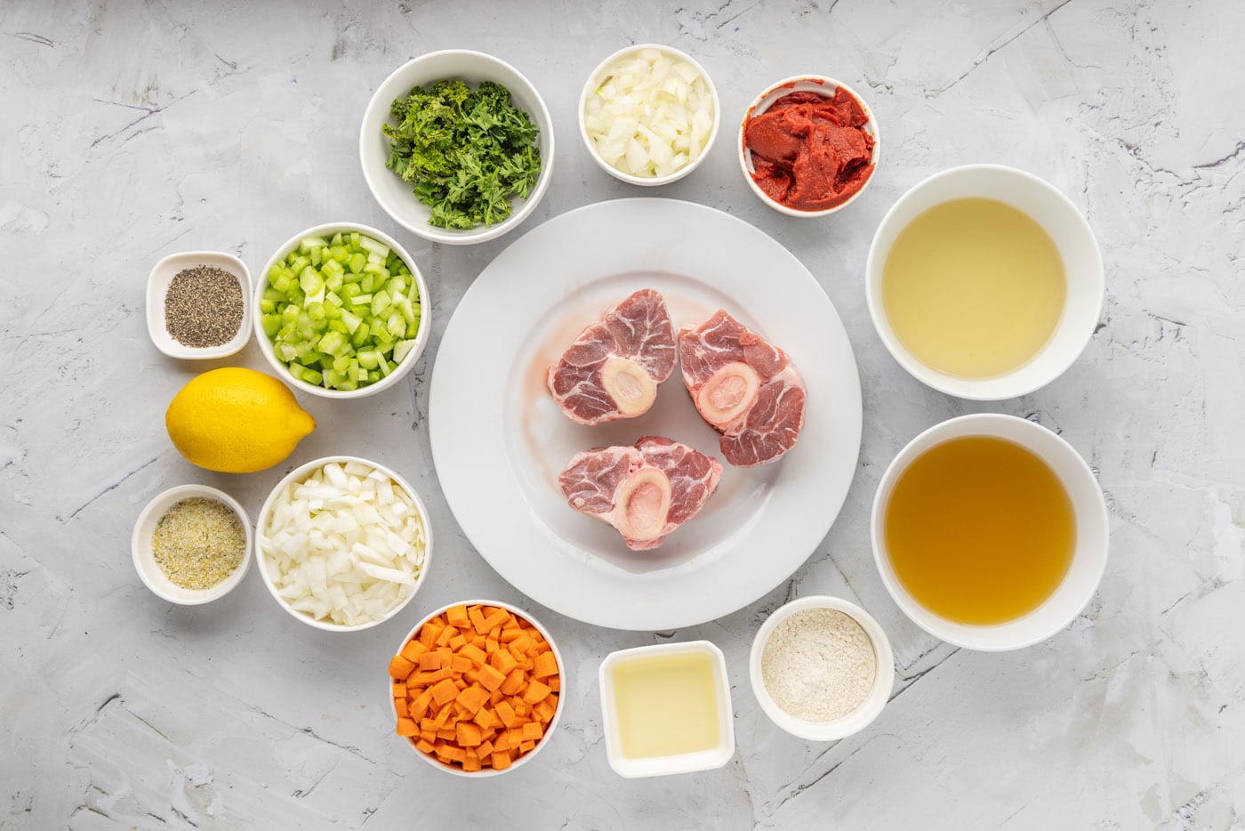 ingredients for Veal Osso Bucco
