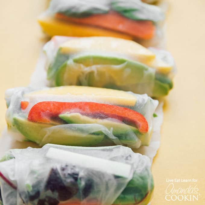 veggies wrapped in a spring roll
