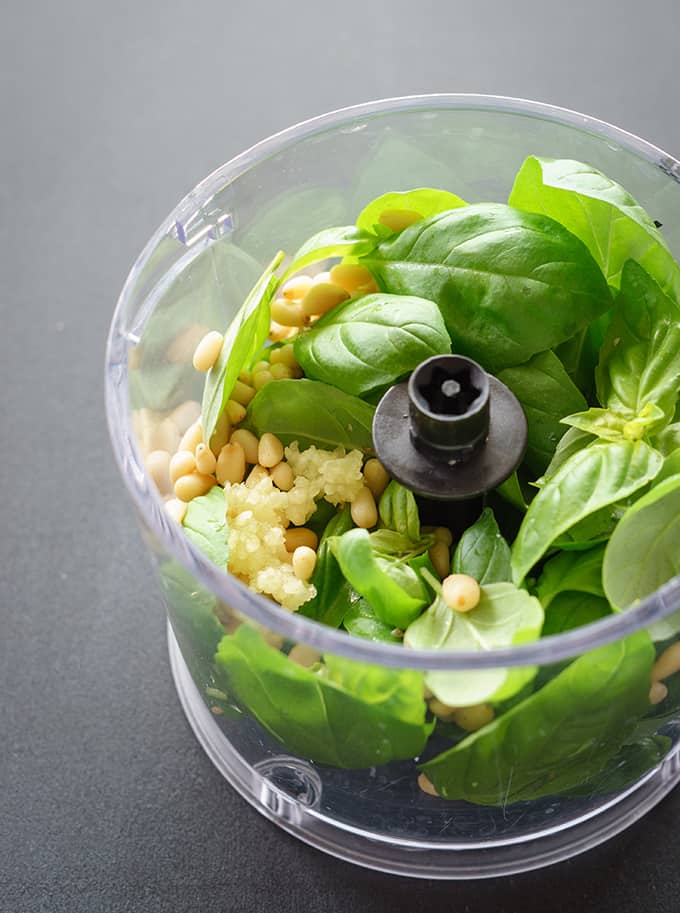 Food Processor with food in it