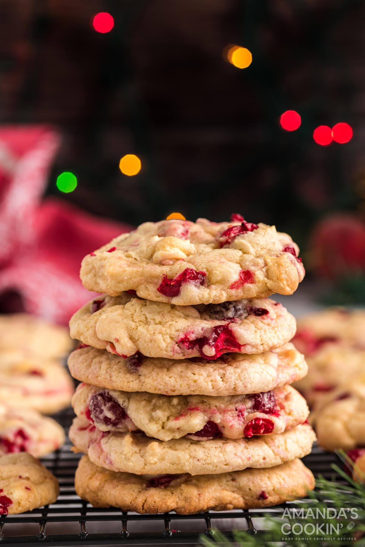 stack of White Chocolate Cranberry Cookies