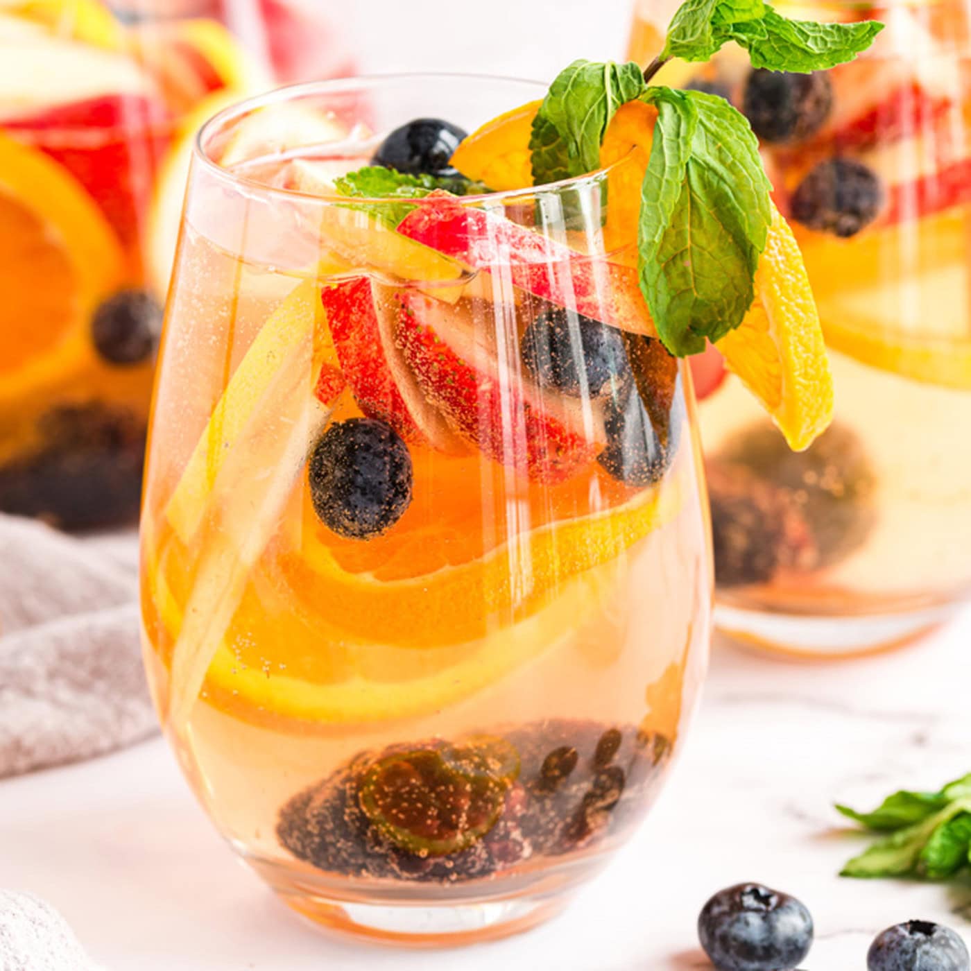 glass of white moscato sangria